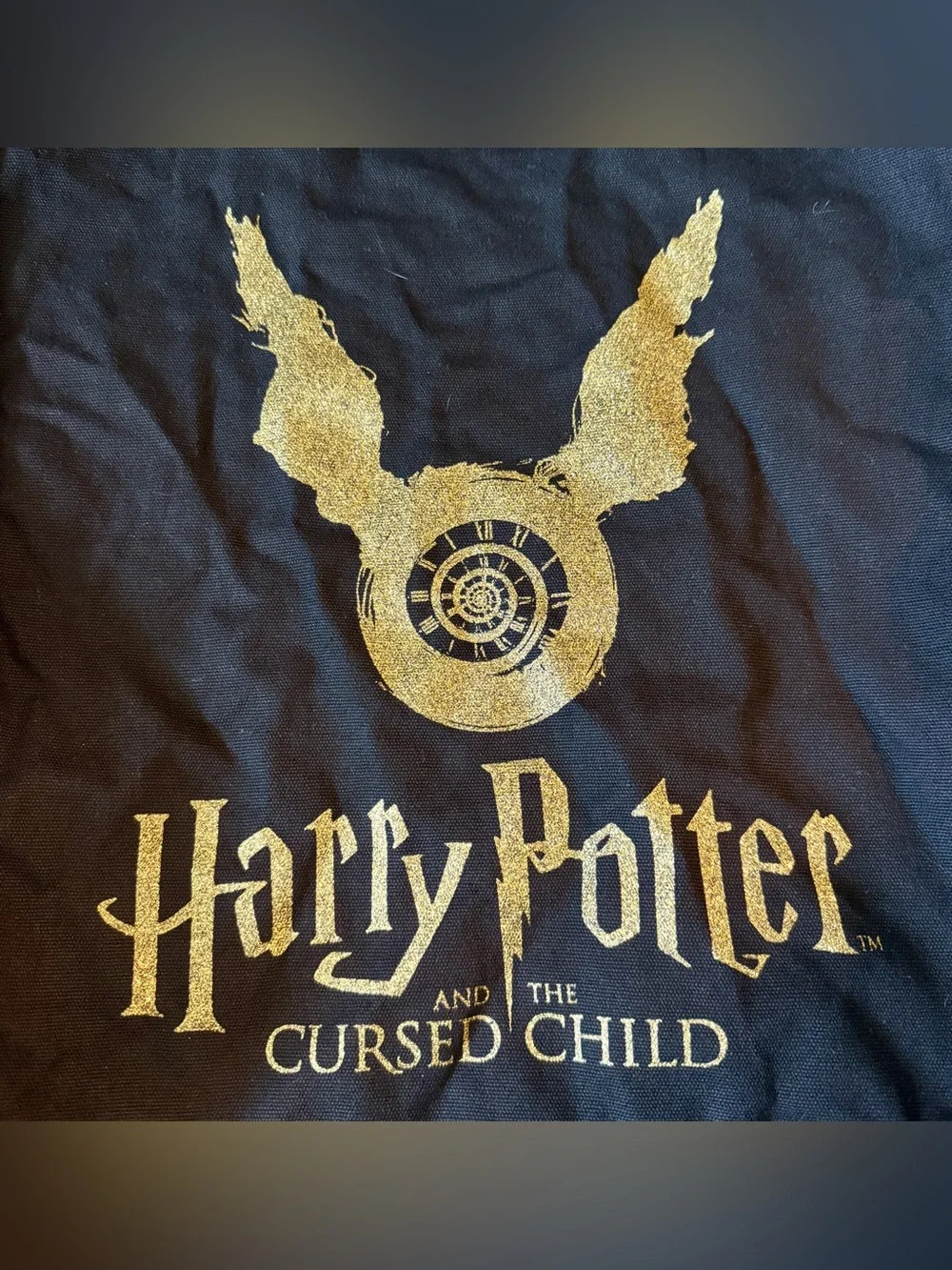Harry Potter and the cursed child logo cotton tote Bag Black Retro Kidcore